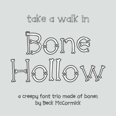 Bone Hollow - Creepy Font Trio Made of Bones