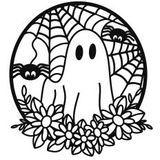 Ghost With Flowers, Spider and Spiderwebs