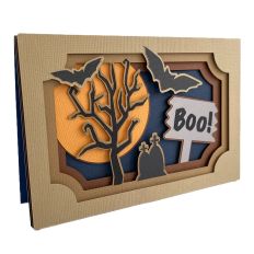 3D Halloween Shadow Box Card with Spooky Graveyard