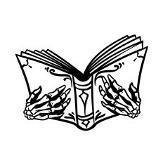 Skeleton Hands Holding Book