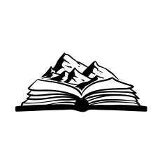 Mountains  and open book