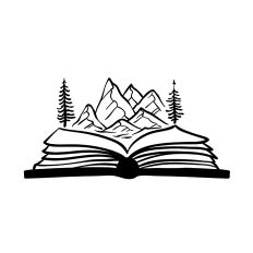 Mountains  and open book