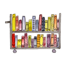 Watercolor Book Cart