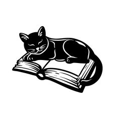 Cat on open book