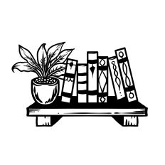 Bookshelf with Flowers & Plant