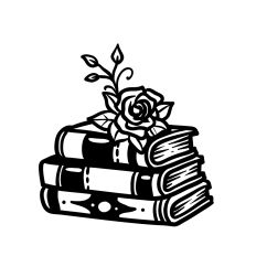 Stack of books and rose