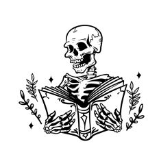 Skeleton Reading a Book