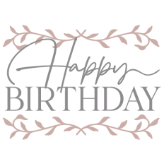 Happy Birthday With Botanical Border
