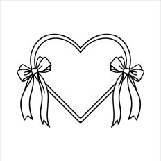 Fancy Bows Heart Frame