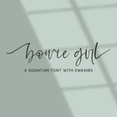 Bowie Girl Script Font with Swashes