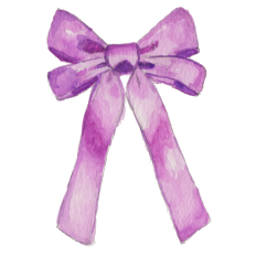 Watercolor Lavendar Bow Sticker