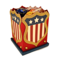 Box 3D Tray Shield Stars Stripes