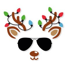 Christmas Reindeer Face with Sunglasses