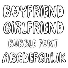 Boyfriend Girlfriend bubble font