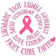 Breast Cancer Pink Ribbon Awareness and Support Design