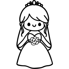 chibi bride lineart