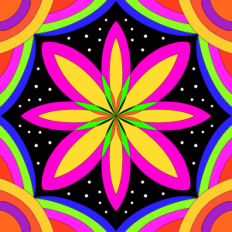 Geometric flower brights pattern paper 1