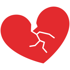 Cracked Heart Silhouette