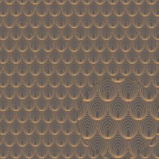 BROWN GOLD DOWNWARDS SCALLOPS ELEGANT ART DECO