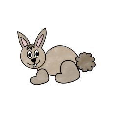 Brown Spring Easter Bunny Rabbit Watercolor