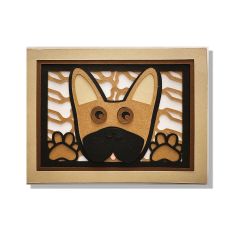 Brown French Bulldog Layered Card SVG Cut File