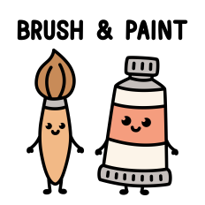 Brush and Paint Tube Duo