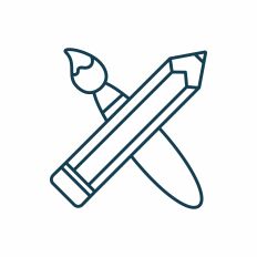 Brush and pencil