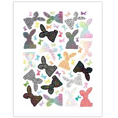 PASTRY CALLIGRAPHY AND MINI BUNNIES STICKER SHEET RABEA BILZ