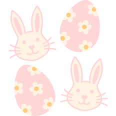 Easter Bunnies And Floral Easter Eggs