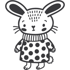 Bunny in Polka Dot Dress