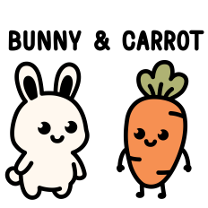 Cute Bunny & Carrot Pair