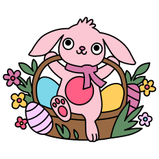 Easter Bunny with Egg Basket