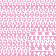 PINK BUNNY AND EGG SILHOUETTE HORIZONTAL STRIPES RABEA BILZ