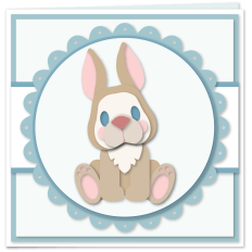 Card Sitting Bunny Medallion 6x6