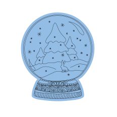 Winter Bunny Snowglobe Sketch Design
