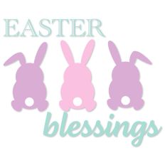 Easter Blessings Bunny Trio Welcome Decor