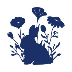 Easter Bunny in Wildflowers Silhouette SVG - Garden Inspired Design for Silhouette Studio