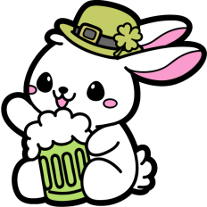 cute bunny with a beer
