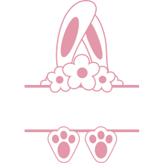 Easter Bunny Ears And Feet Split Monogram