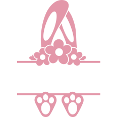 Easter Bunny Ears And Feet Split Monogram