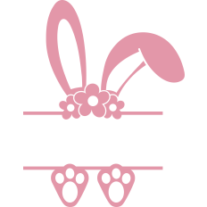 Easter Bunny Ears And Feet Split Monogram