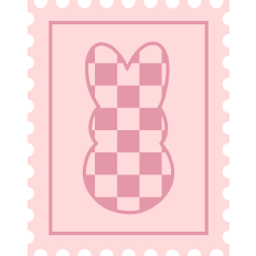 Checkered Easter Bunny Stamp