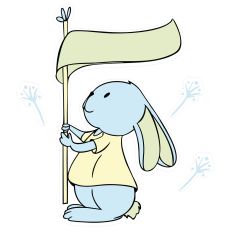 Easter Bunny with Banner Print n Cut Sticker