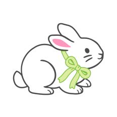Bunny with Green Bow