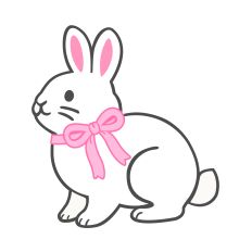 Sitting Bunny with Pink Bow