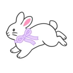 Jumping Bunny with Purple Bow