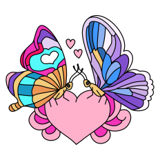 Butterfly Couple on Heart