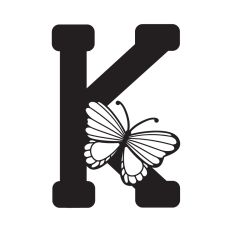 Letter K with butterfly
