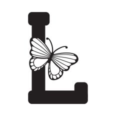 Letter L with butterfly