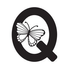 Letter Q with butterfly